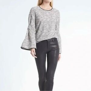 Banana Republic Black and White Bell Sleeve Top